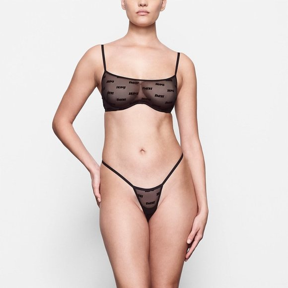 SKIMS After Hours Straight Neck Underwire Bra Onyx XS - Picture 1 of 15